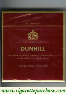 Dunhill International 100s cigarettes wide flat hard box